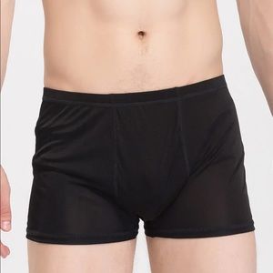 Men's Silk Blend Black Boxer Briefs NWT Large